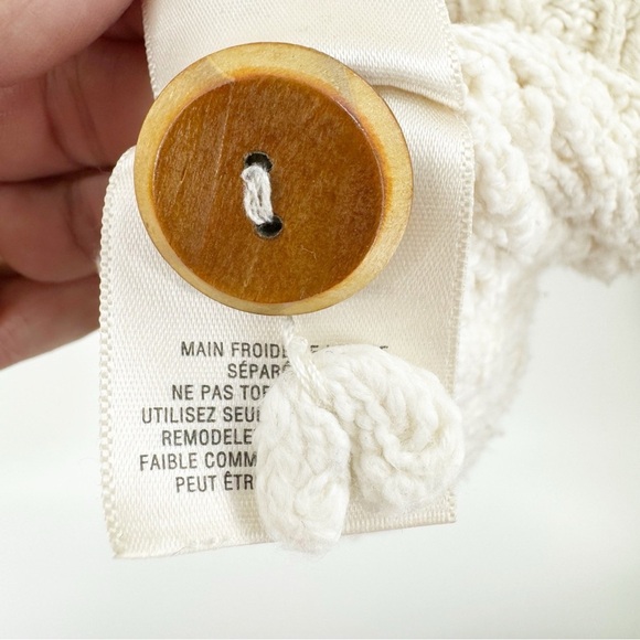 ✅ ANTHROPOLOGIE MOTH CREAM COWL NECK SWEATER SIZE LARGE NEUTRAL - Picture 4 of 11